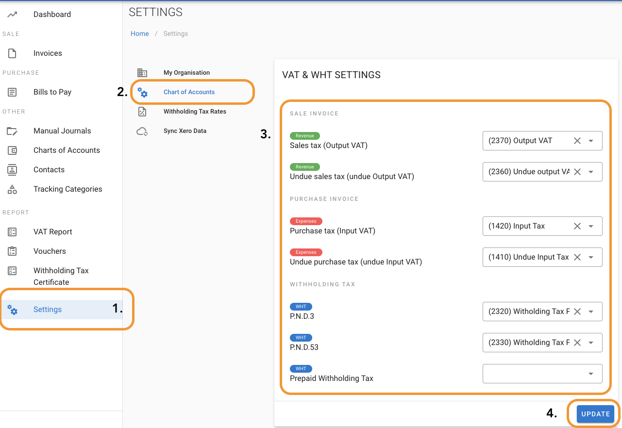 VAT & WHT Settings alt text